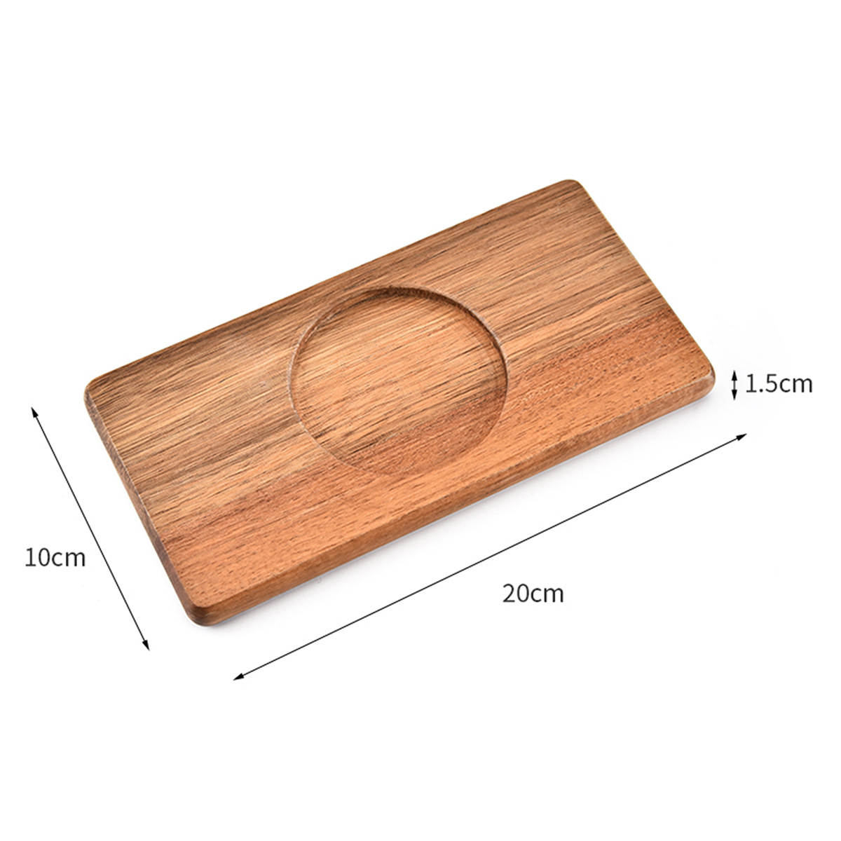 Wooden Wine Glass Holder Tray Set – 20×10×1.5cm with Plate Slot